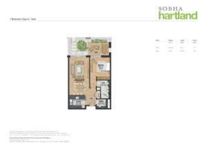 sobha hartland 1 bedroom floor plan-1