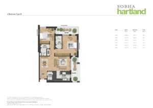 sobha hartland 2 bedroom floor plan creek vista-1