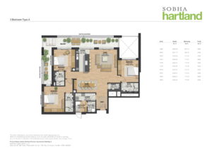 sobha hartland 3 bedroom floor plan-1